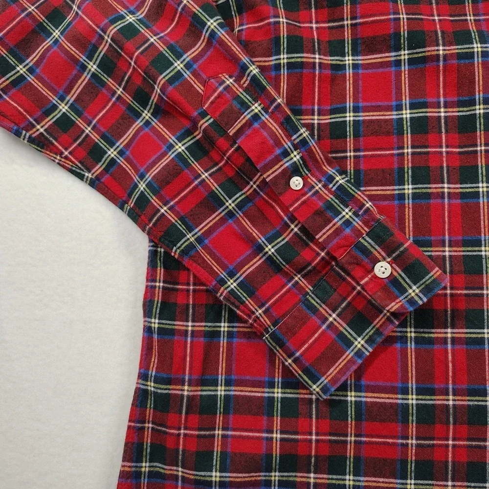 Ralph Lauren Mens Classic Fit Red‎ Tartan Plaid Button Down Shirt XL Long Sleeve